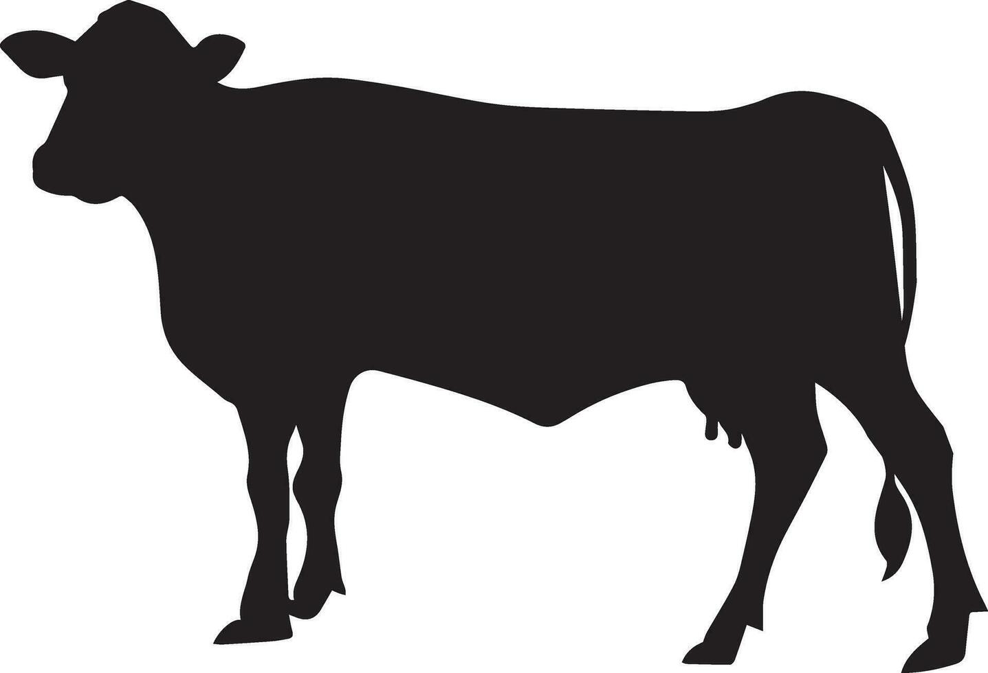 Cattle vector silhouette illustration black color