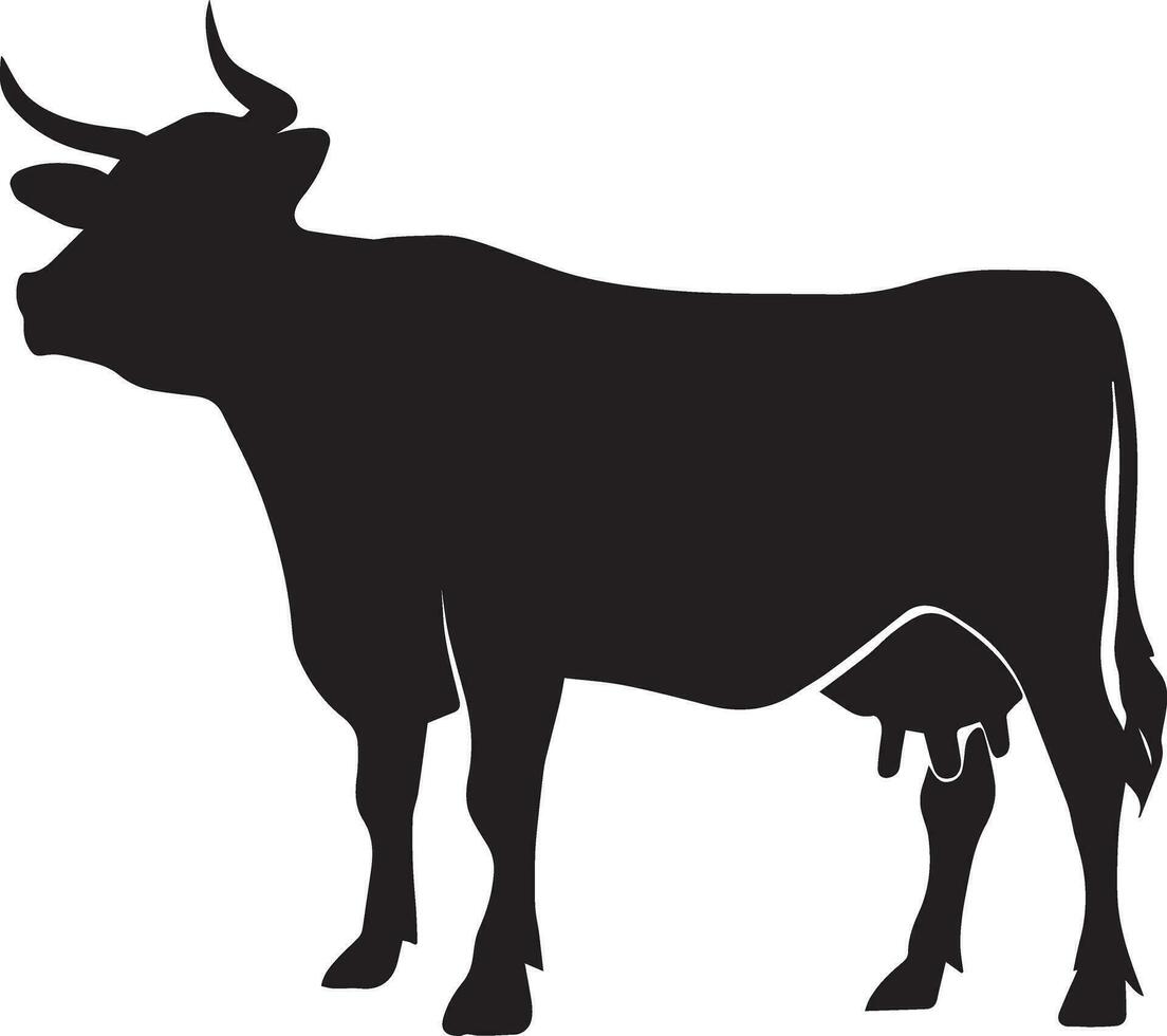 vacas vector silueta ilustración negro color