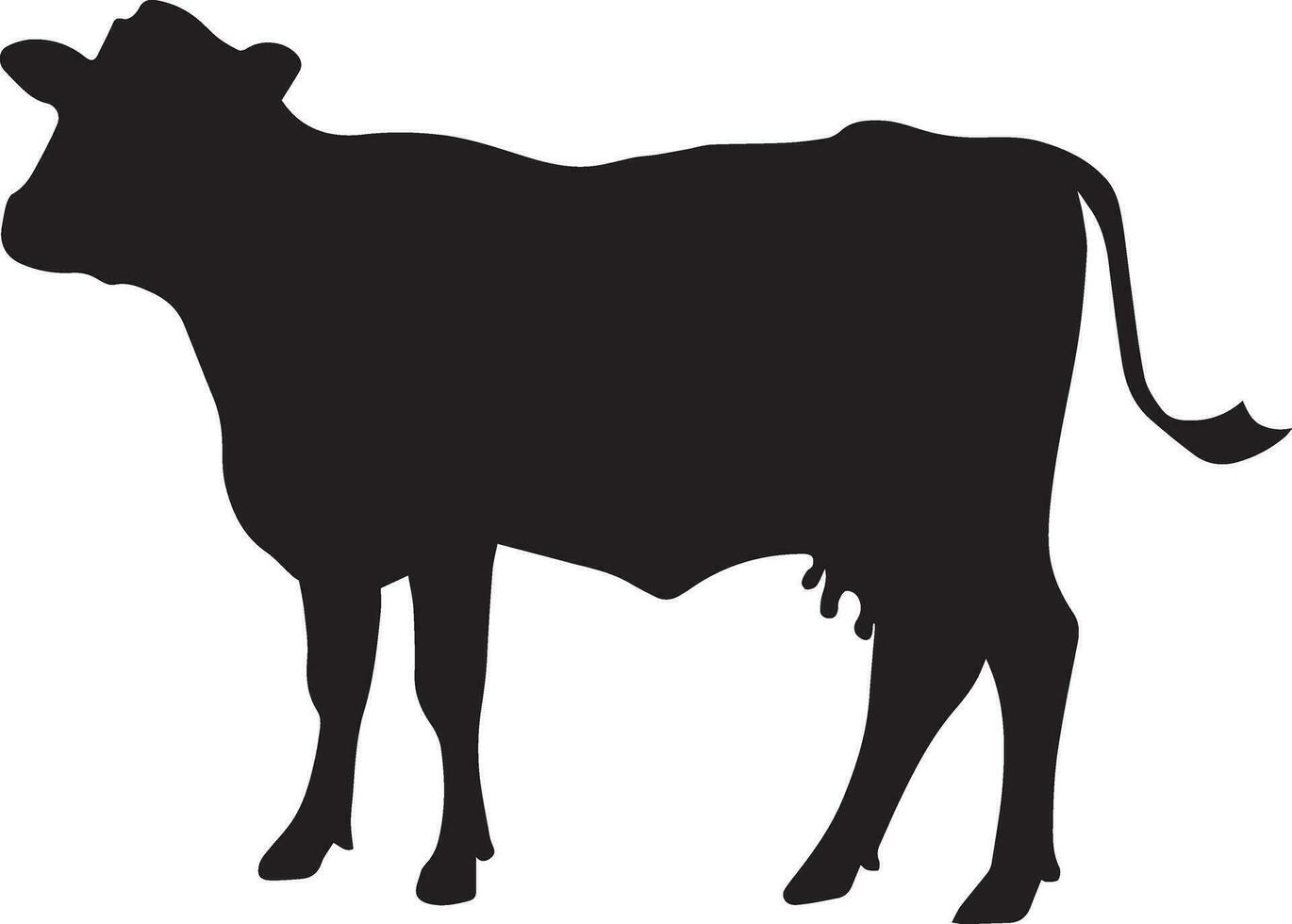 Cattle vector silhouette illustration black color