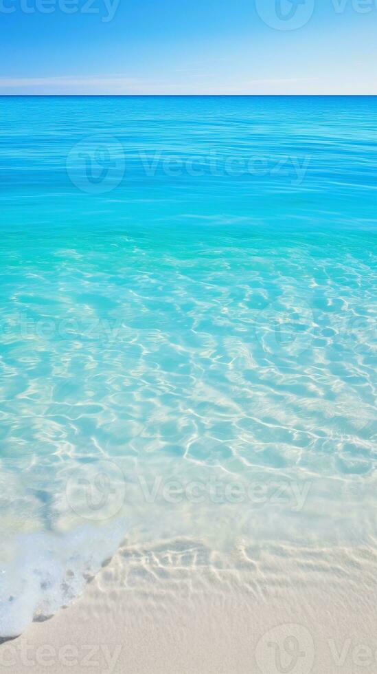 Tropical beach with white sand and turquoise sea water AI Generated photo