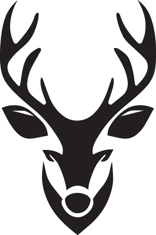 Deer Face Vector silhouette illustration black color