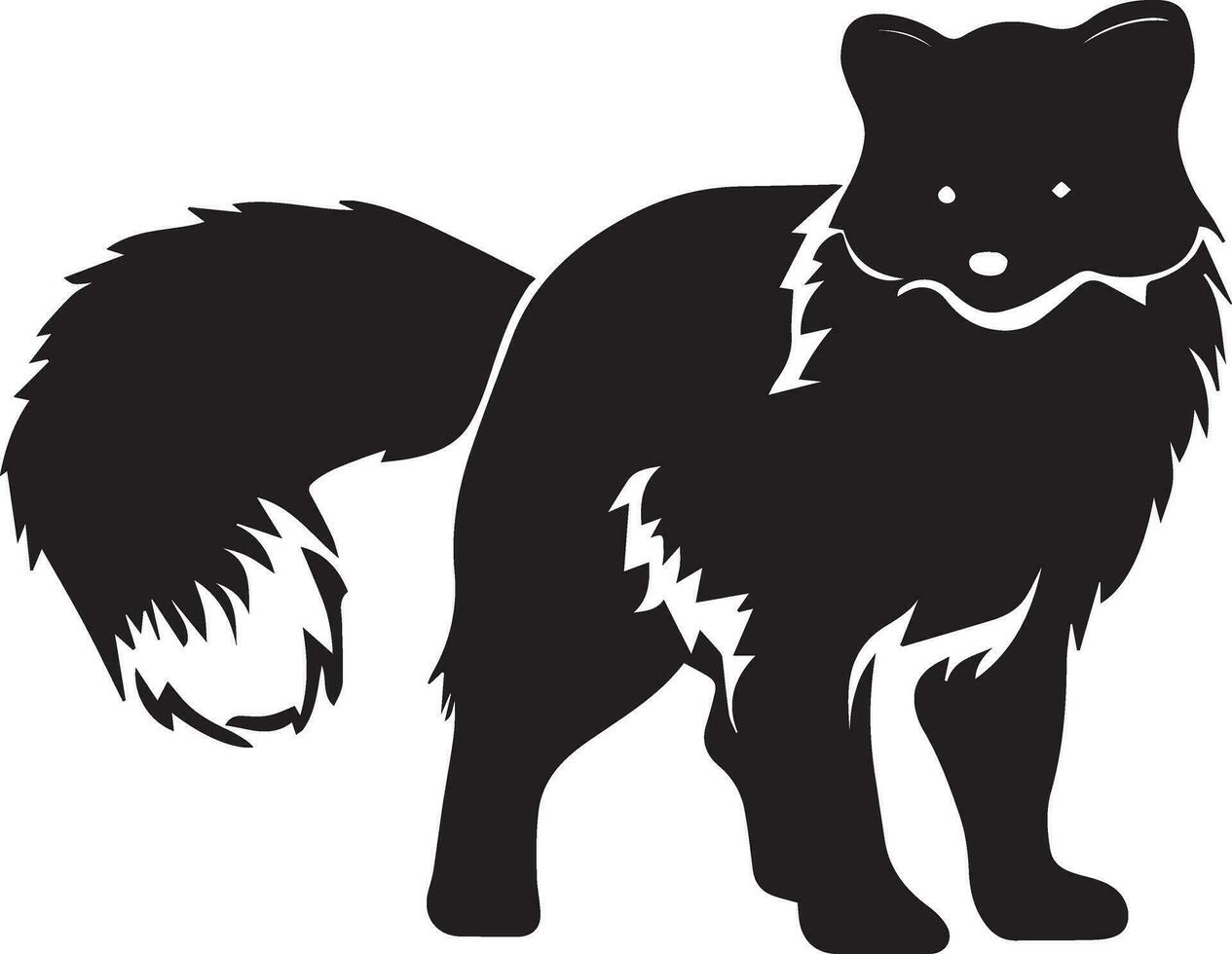 ártico zorro vector silueta negro color