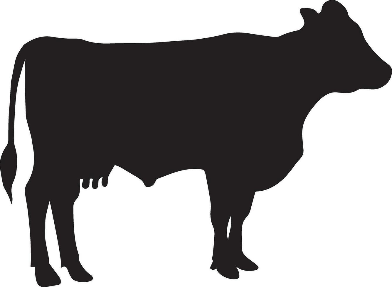 Cattle vector silhouette illustration black color