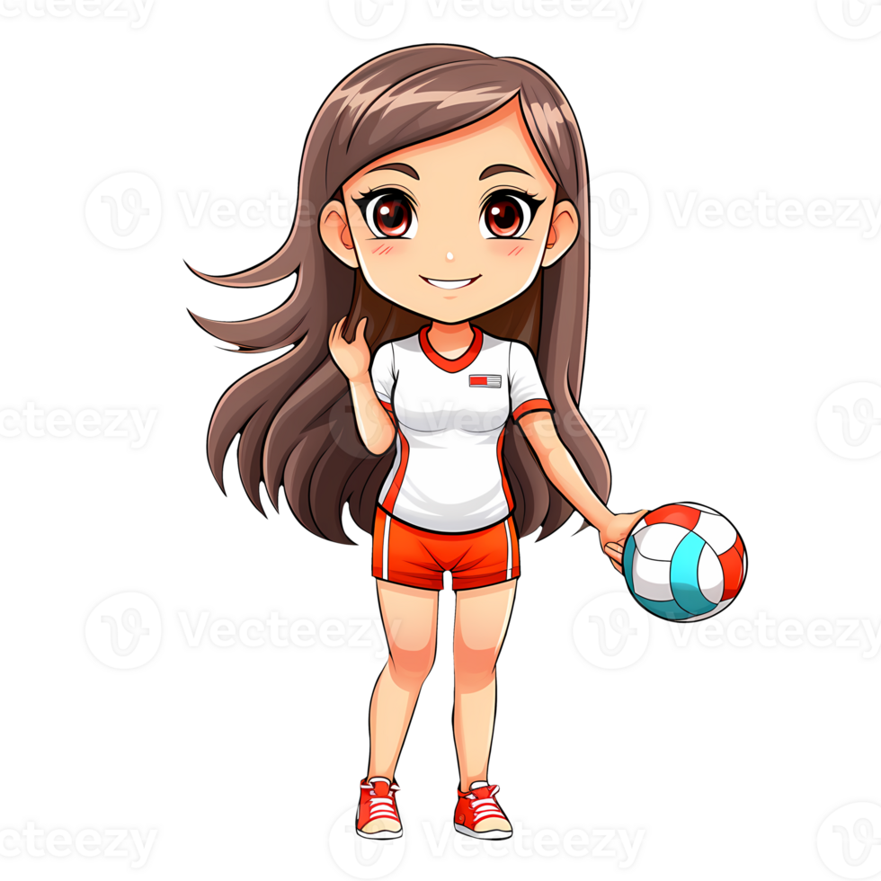 Cute Boy Volleyball Player Clipart Illustration AI Generative 27687748 PNG