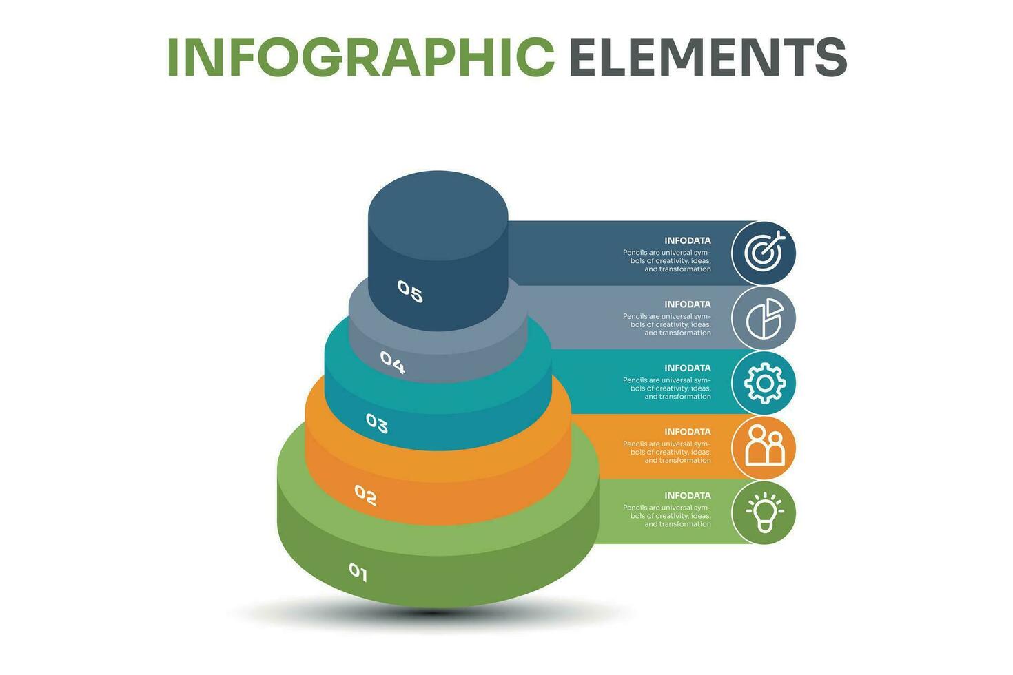 3d funnel Business Infographic vector