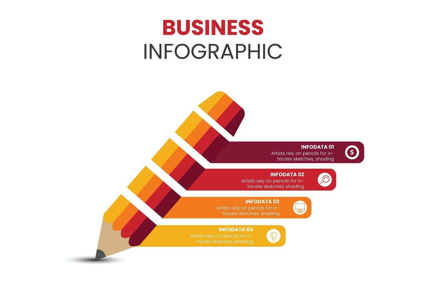 Education pencil Infographics step option. Vector illustration. can be used for workflow layout, banner, diagram, number options, step up options, web design.