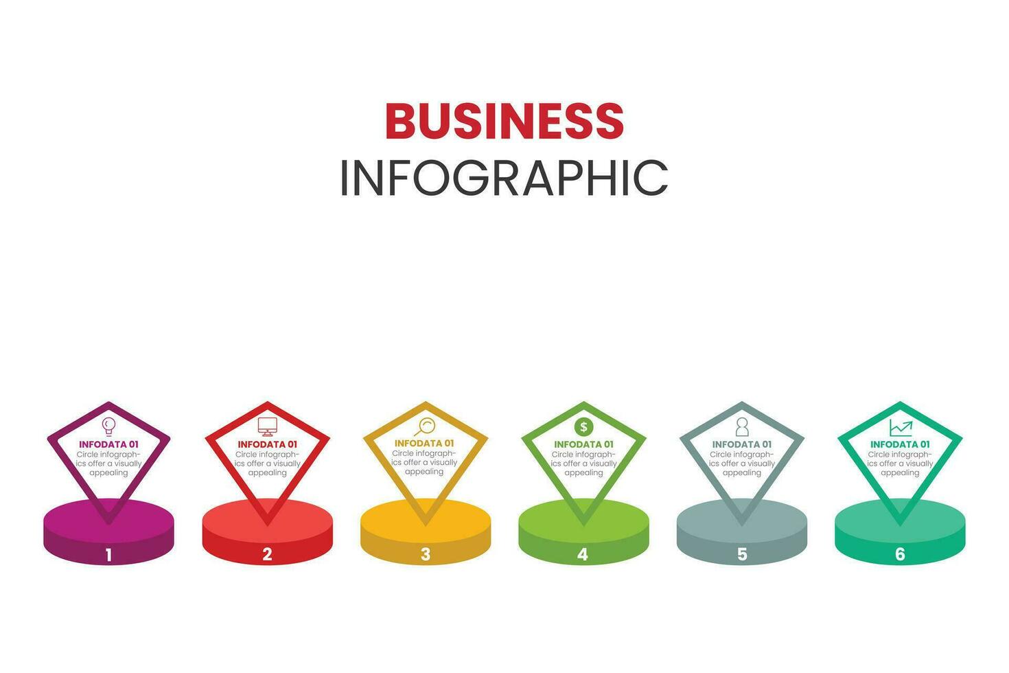 Modern business cylinder 3d style options banner. Vector. can be used for workflow layout, diagram, number options, step up options, web design, infographics, timeline. vector