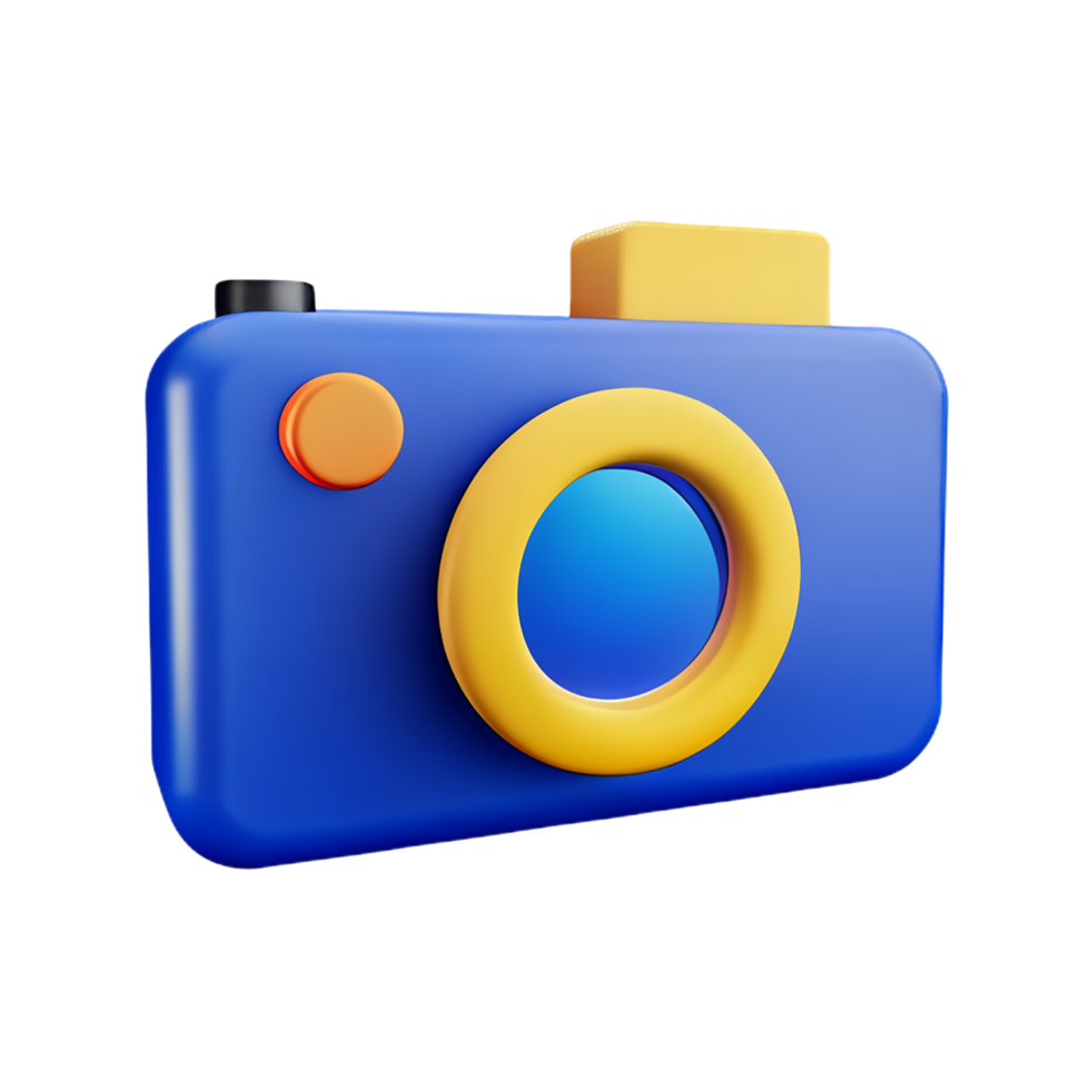 a blue camera icon on a transparent background png