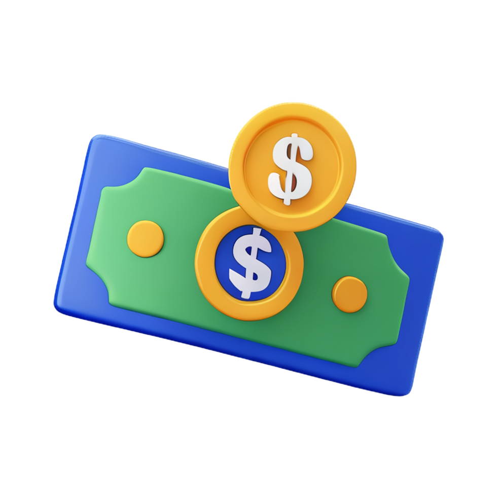 ícone 3d de dinheiro png