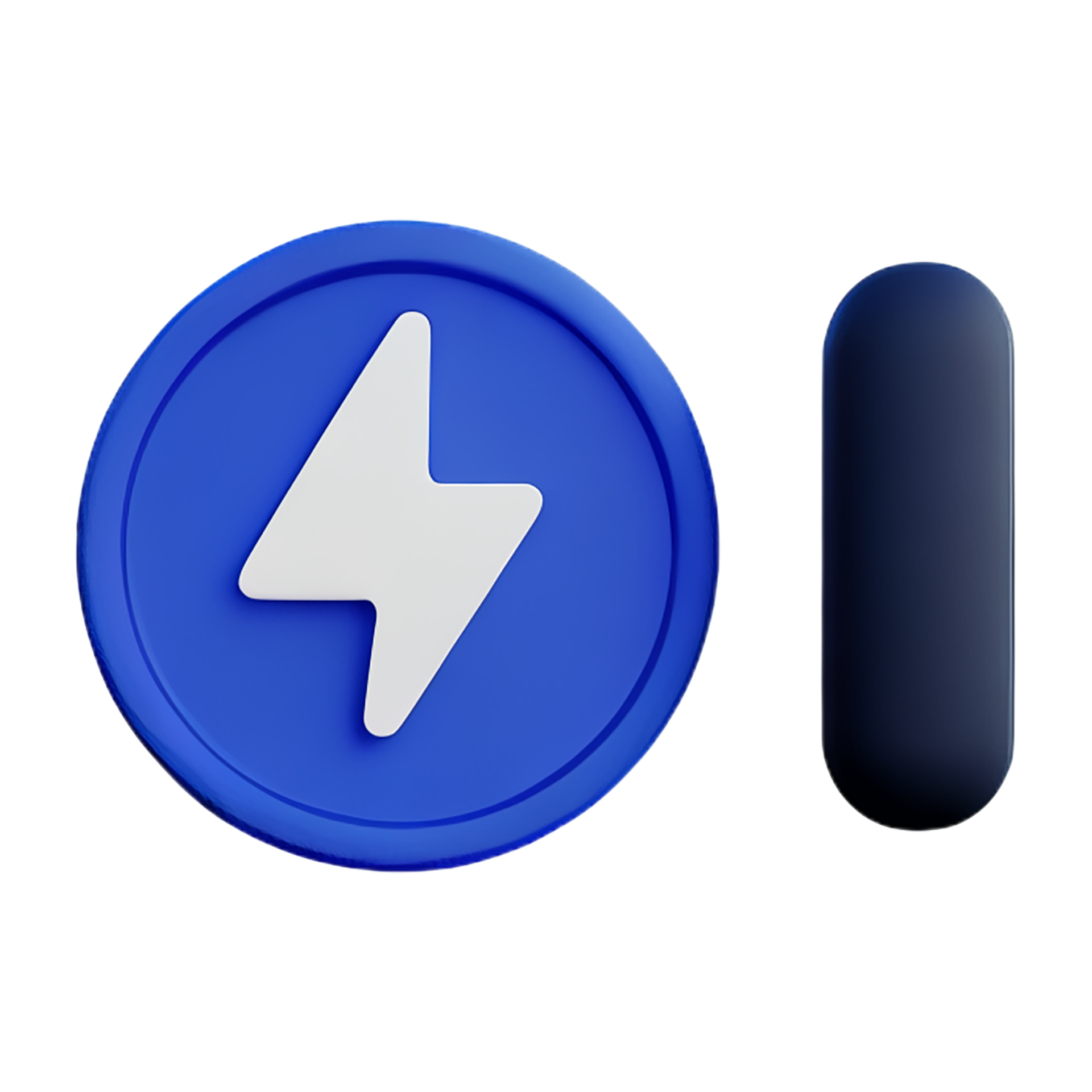a blue button with a lightning bolt on it 27687935 PNG