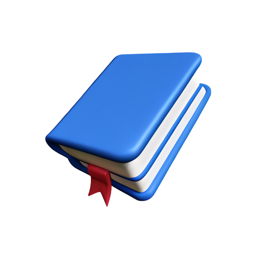a blue book with a red ribbon on it png