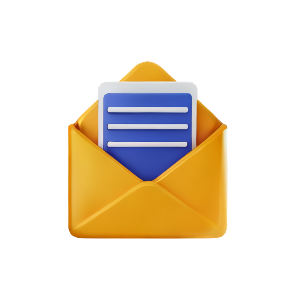 Email Briefumschlag Symbol mit Papier und Briefumschlag auf transparent Hintergrund png