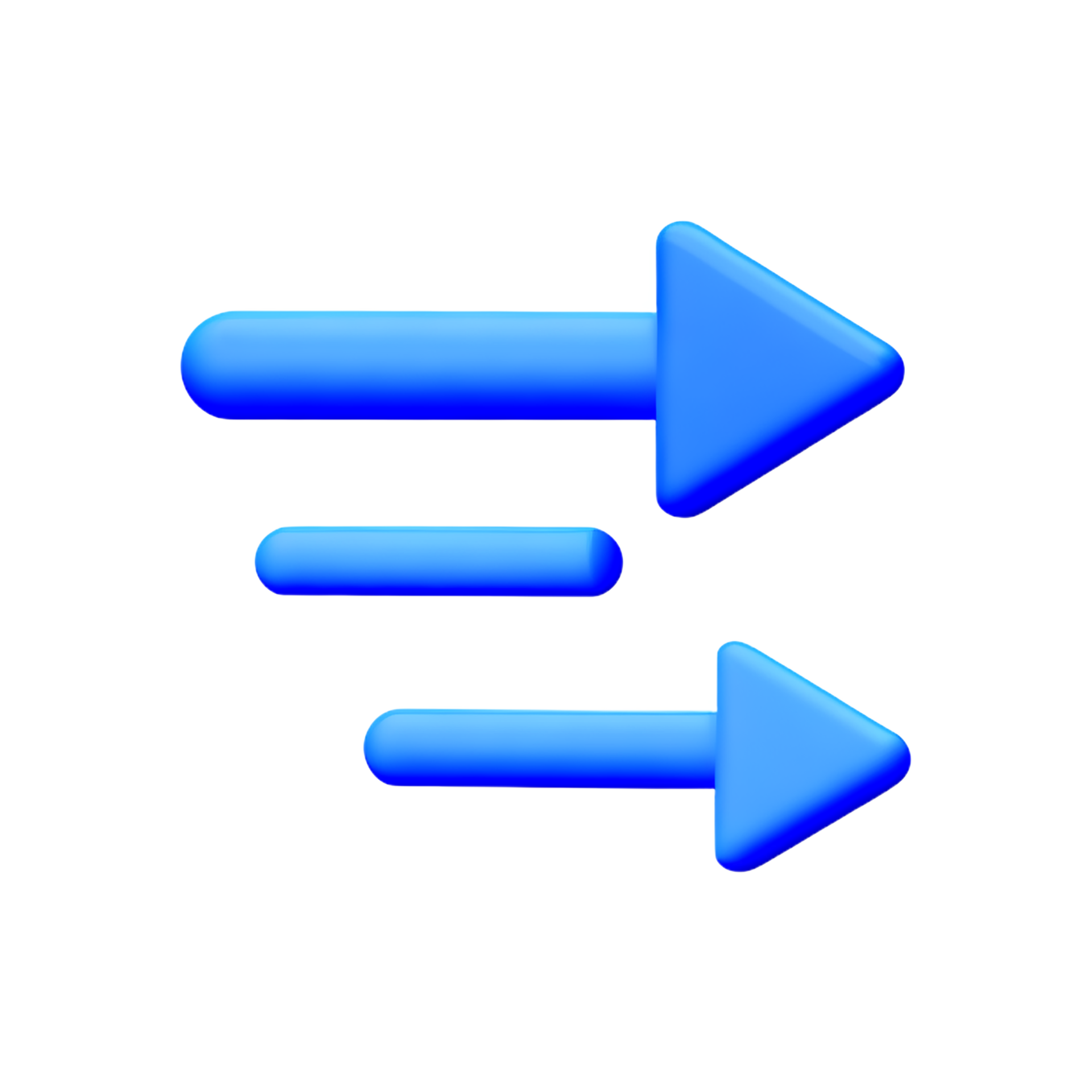 blue arrows pointing in different directions on a transparent