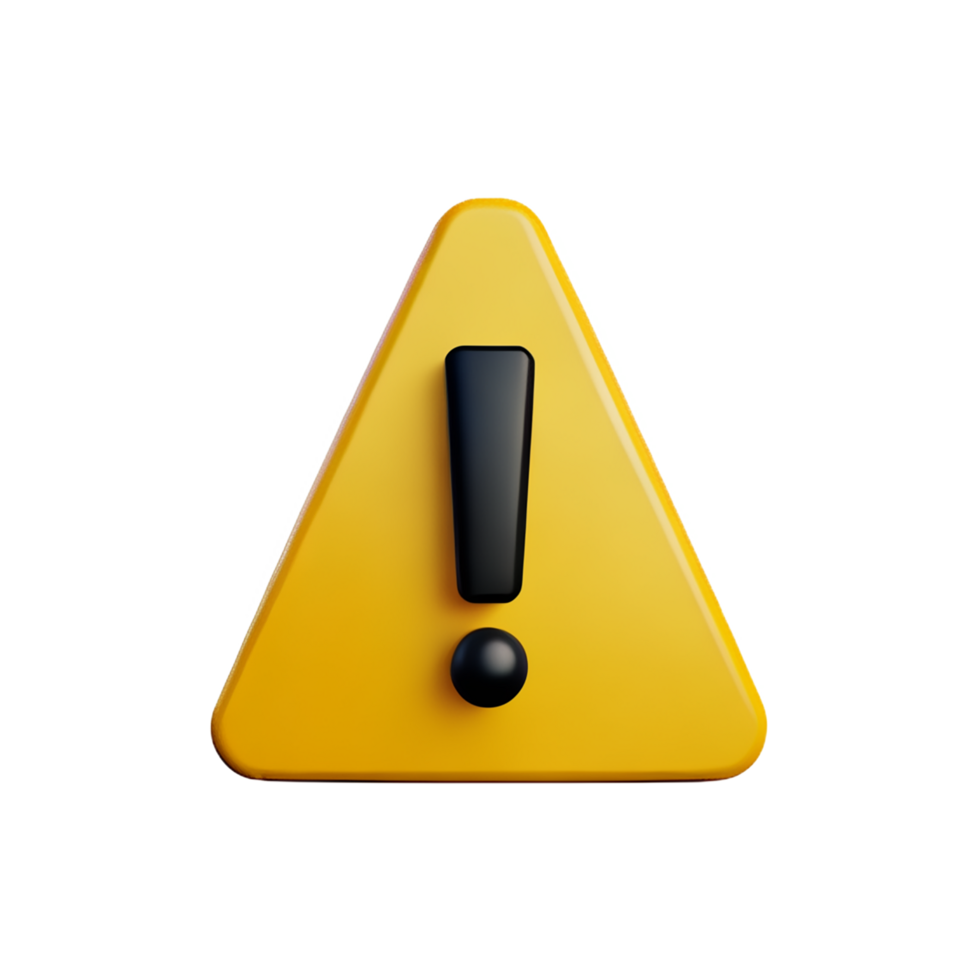 yellow warning sign on transparent background png