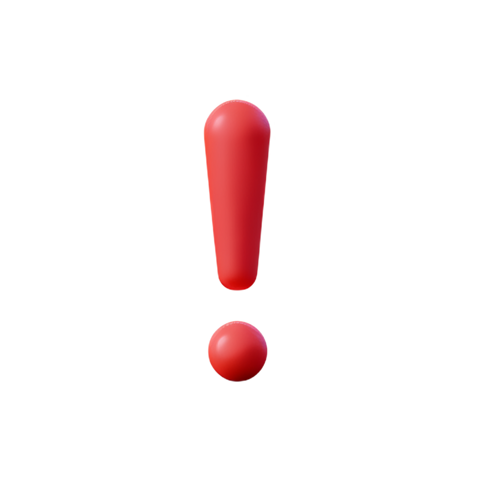 red exclamation mark isolated on transparent background png