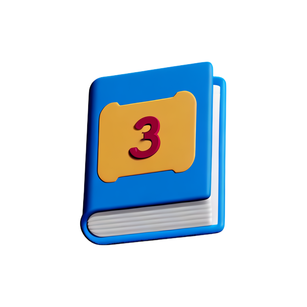 a book with the number three on it png