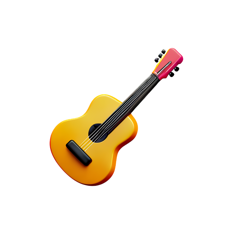 un acústico guitarra icono en un transparente antecedentes png