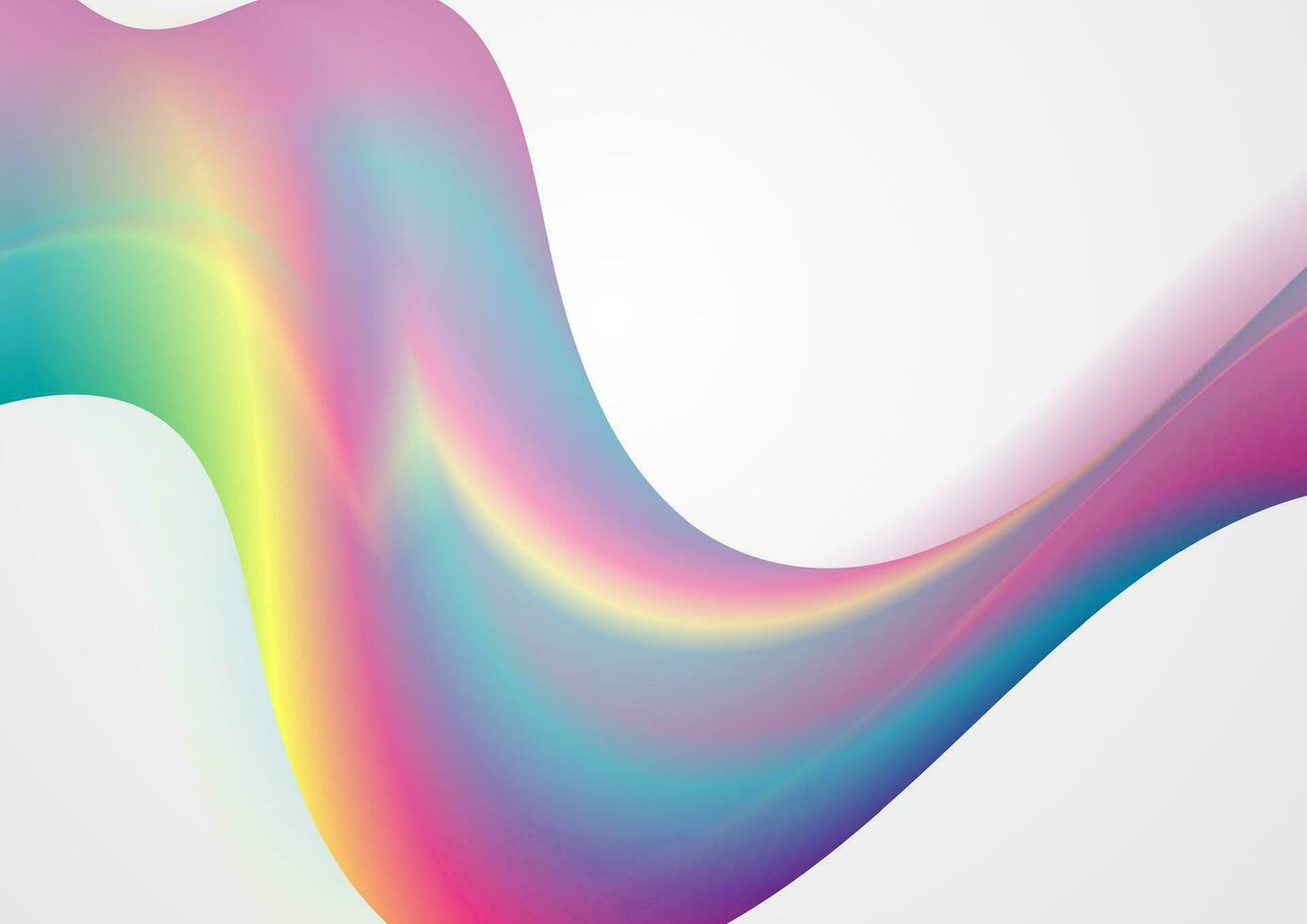 Colorful holographic abstract liquid waves background vector