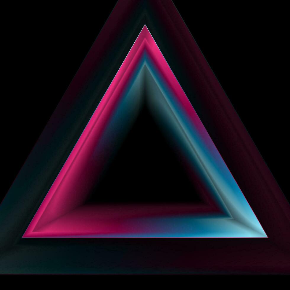 resumen brillante azul púrpura tecnología triángulo logo vector