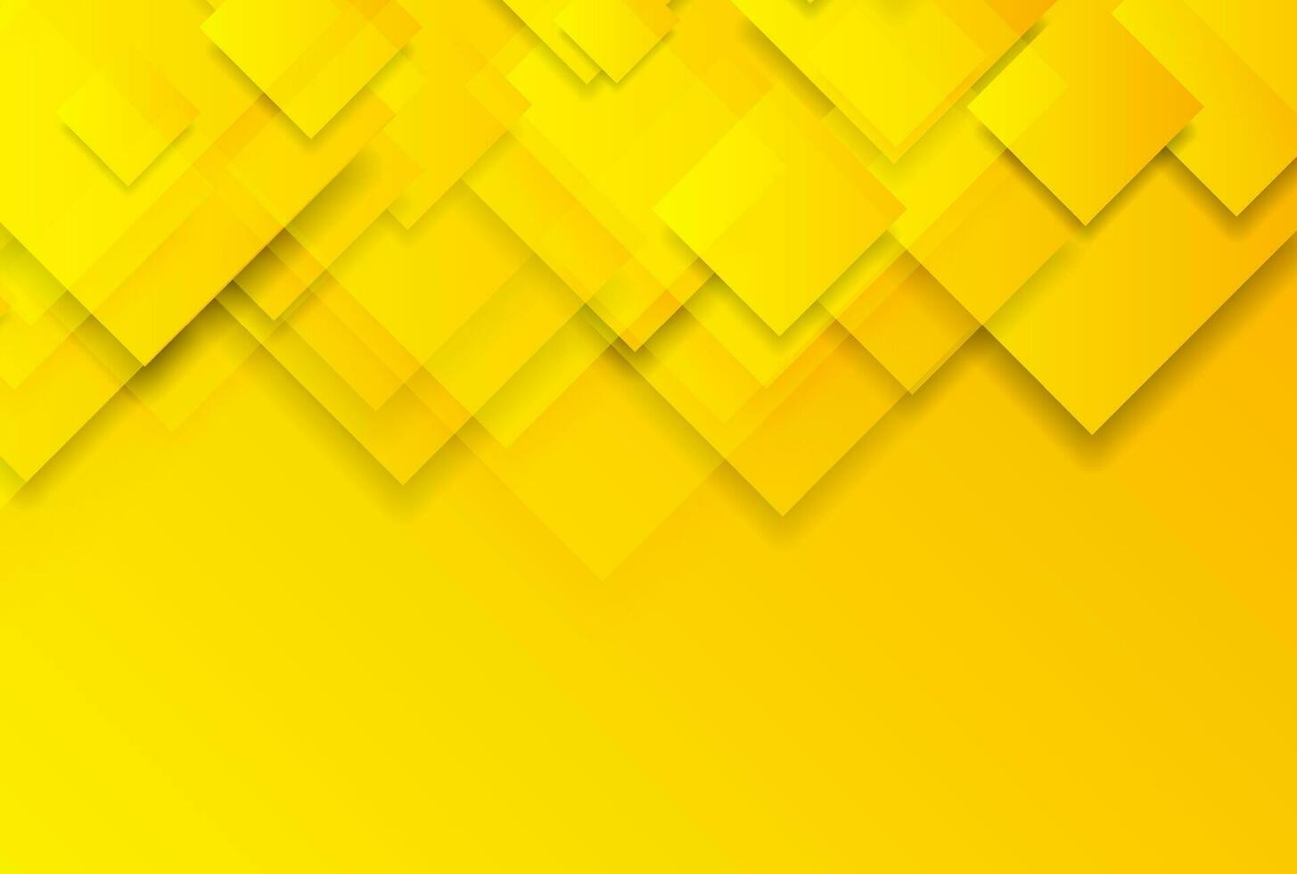 Bright yellow glossy squares abstract tech background vector