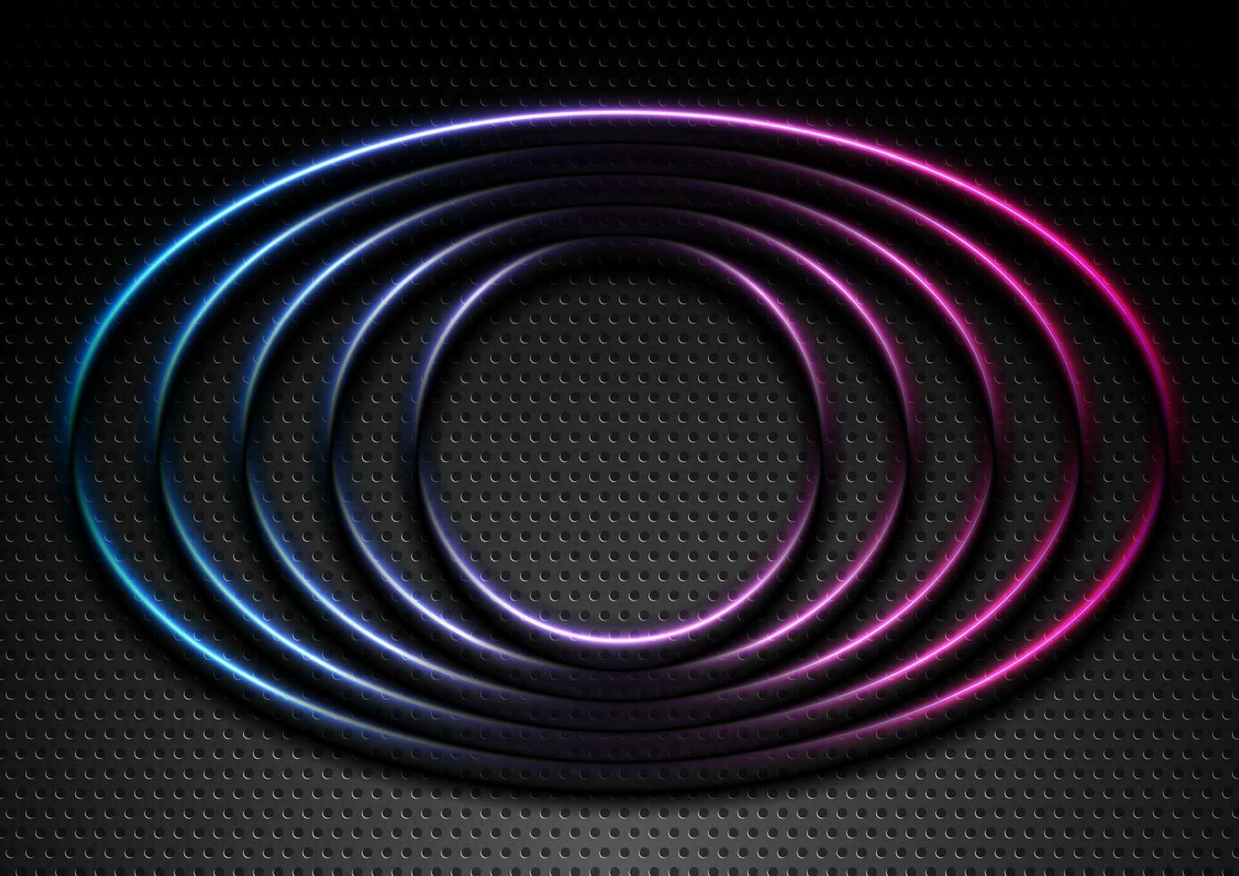 Neon circles and ellipses abstract tech geometric logo design vector