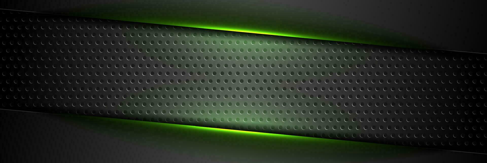 Futuristic technology background with green glowing lines vector