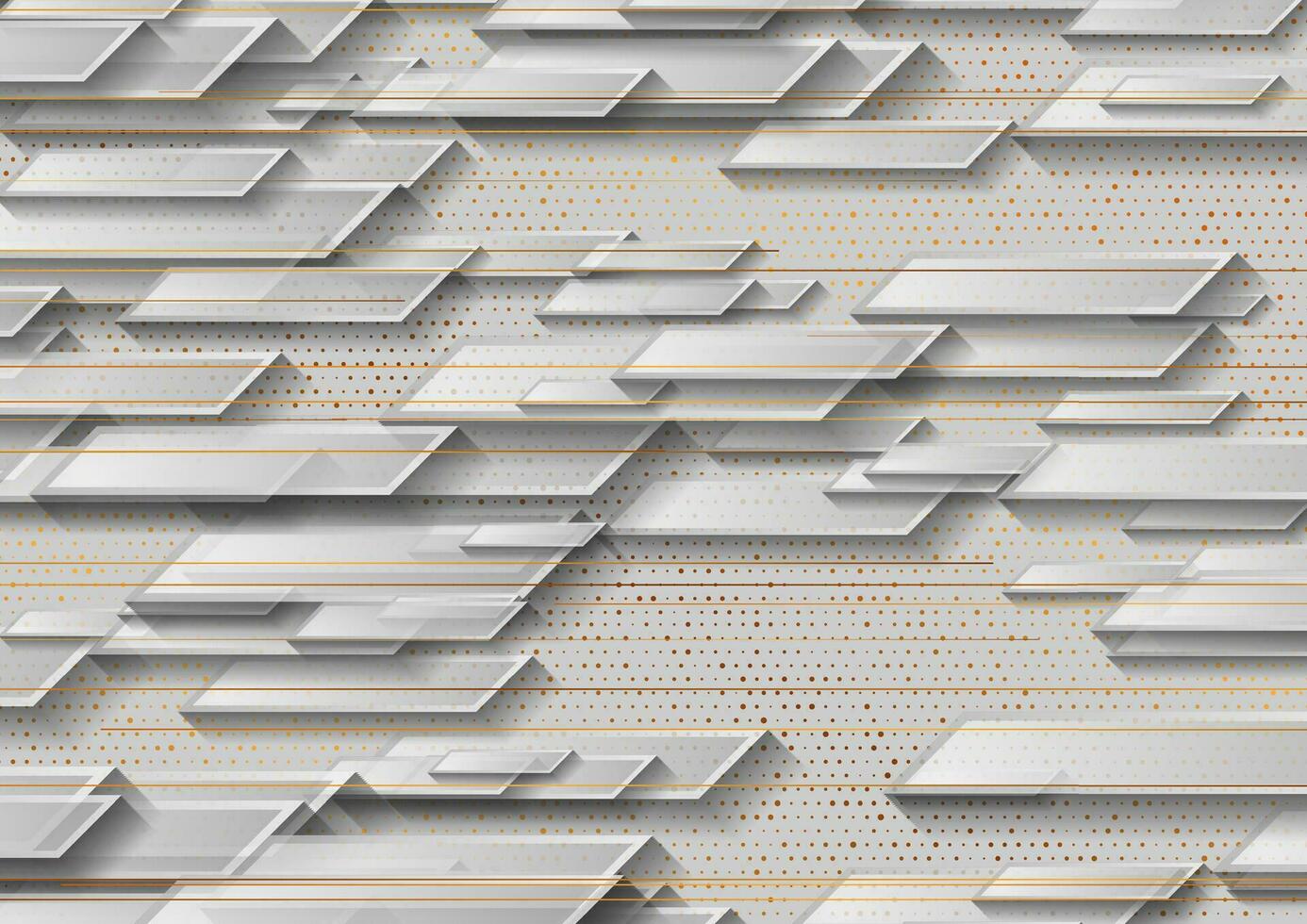 Grey and bronze abstract tech geometric background vector
