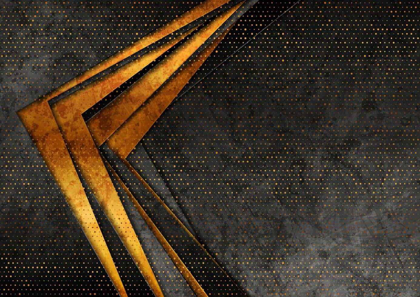 Black and golden abstract tech corporate background vector