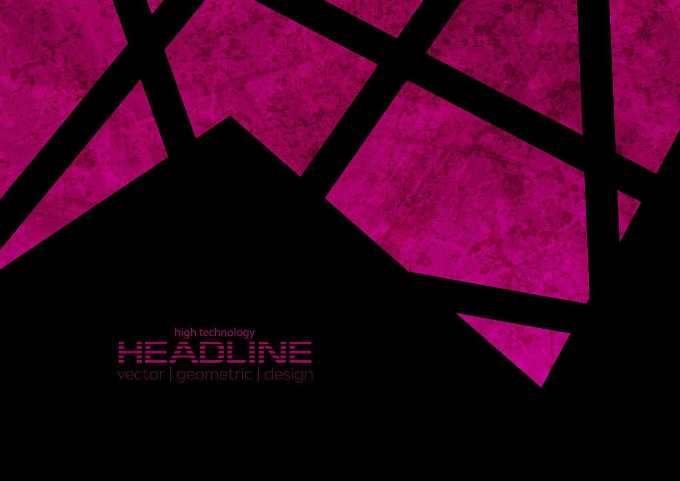 Pink and black abstract geometric grunge background vector