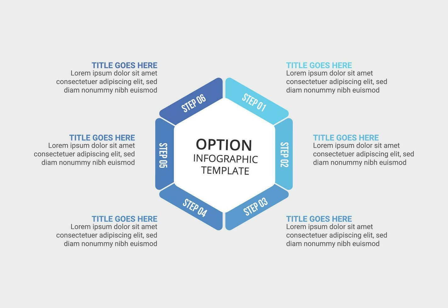 Six 6 Steps Options Circle Round Infographic Template Design vector