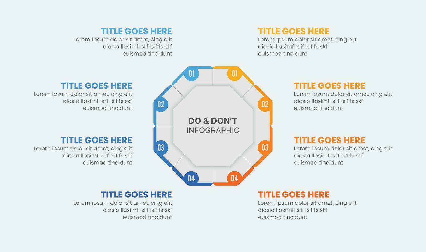 Process Workflow, Do and Don't, Comparison Chart Infographic Template Design vector