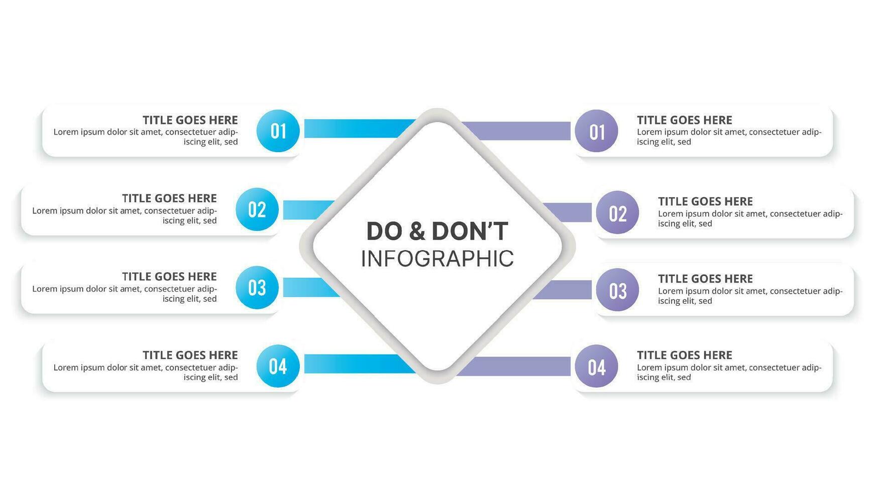 Process Workflow, Dos and Don'ts, Comparison Chart Infographic Template Design vector