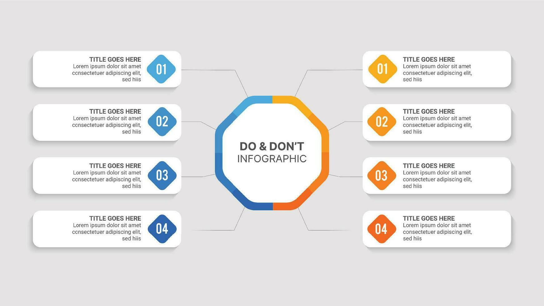 Process Workflow, Dos and Don'ts, Comparison Chart Infographic Template Design vector