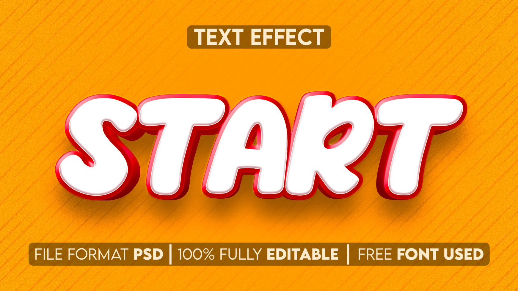 start 3d editable text effect psd