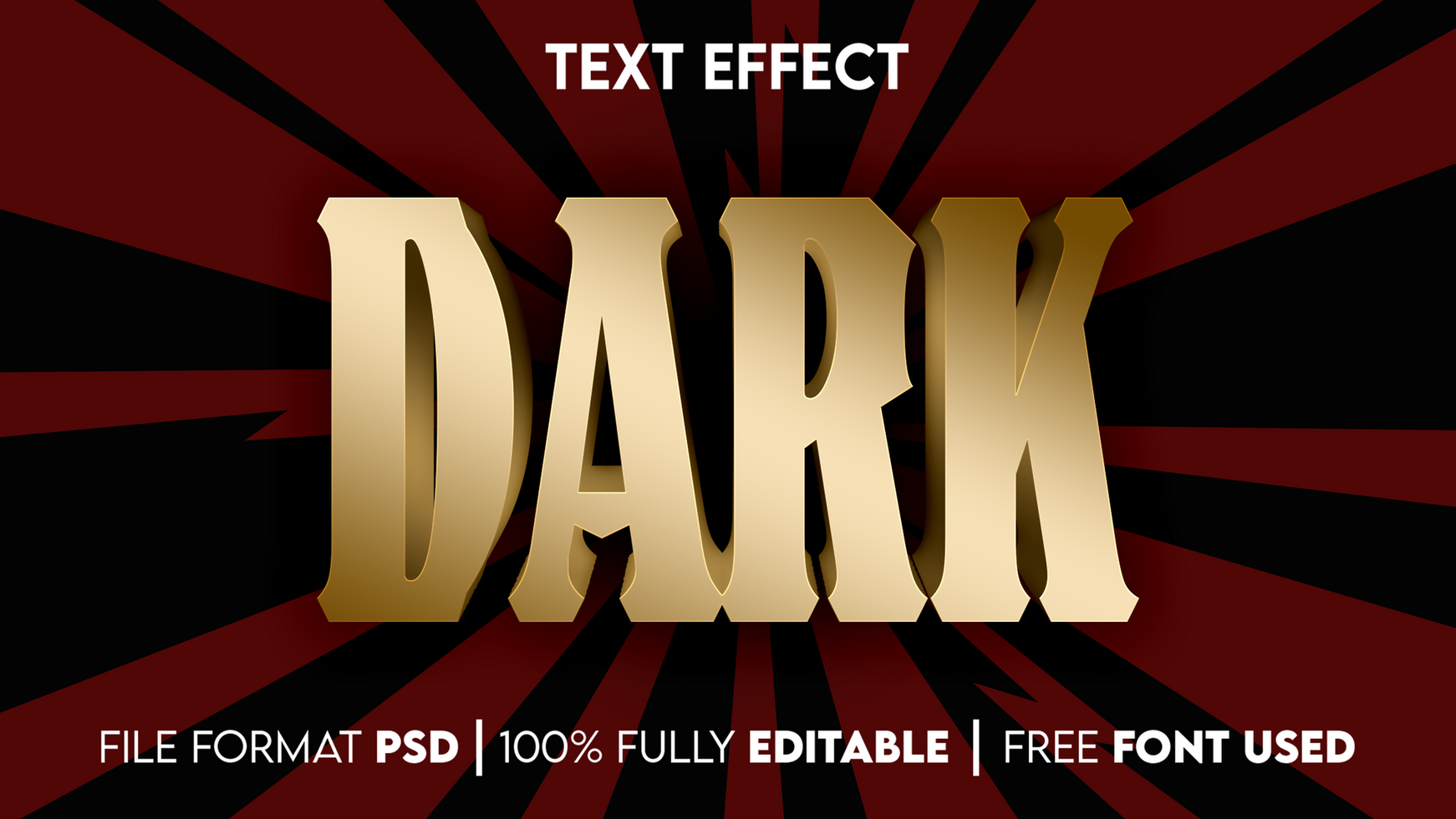 Dark text effect with black  background psd
