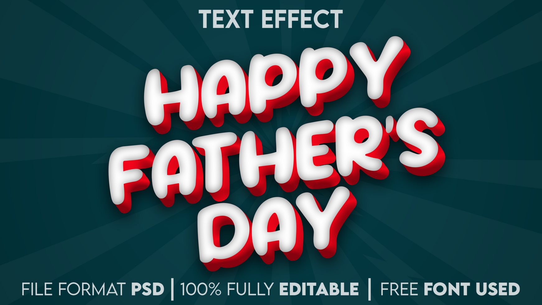 Father text effect with green background psd