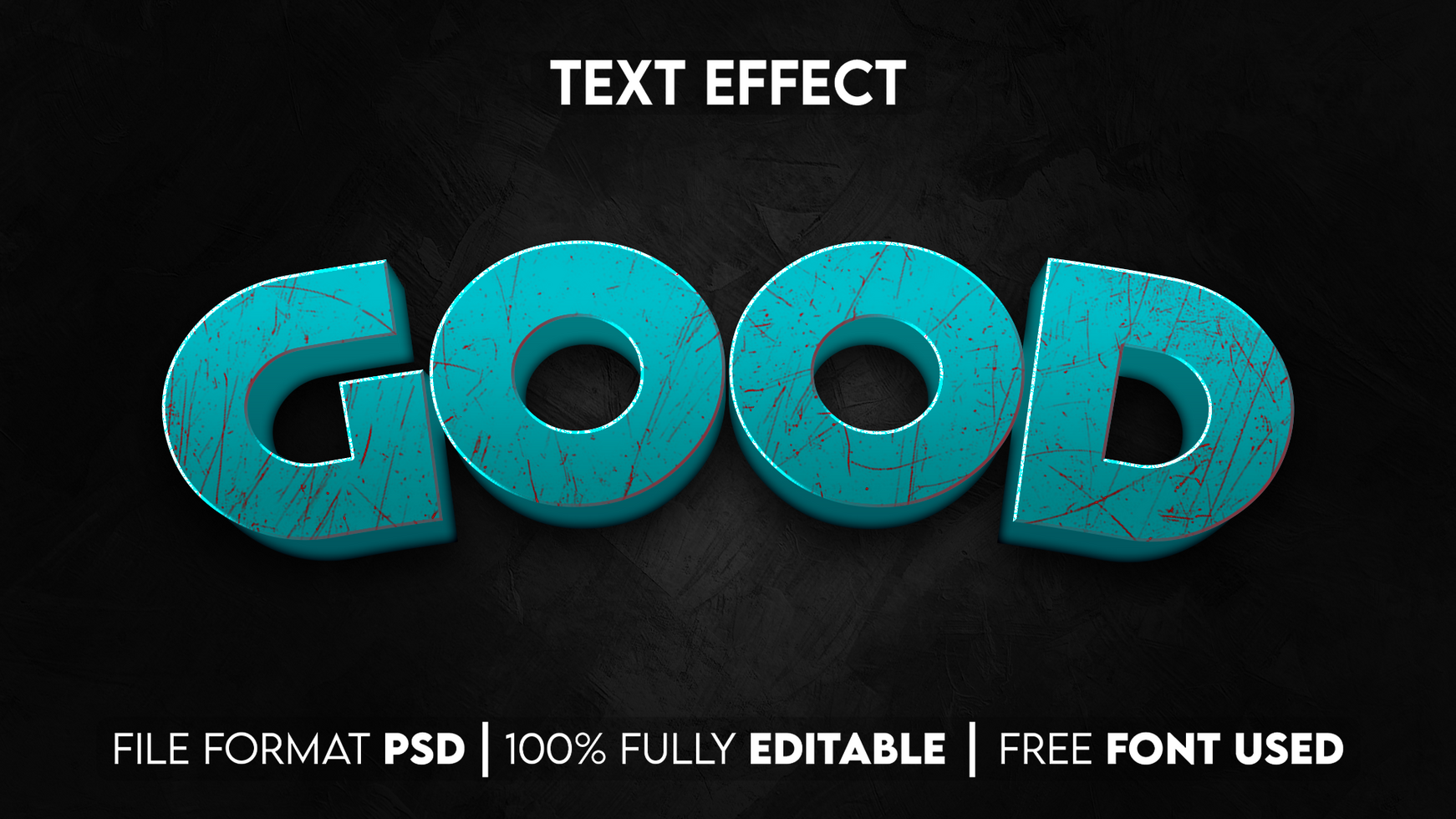 Realistic good 3d editable text effect psd