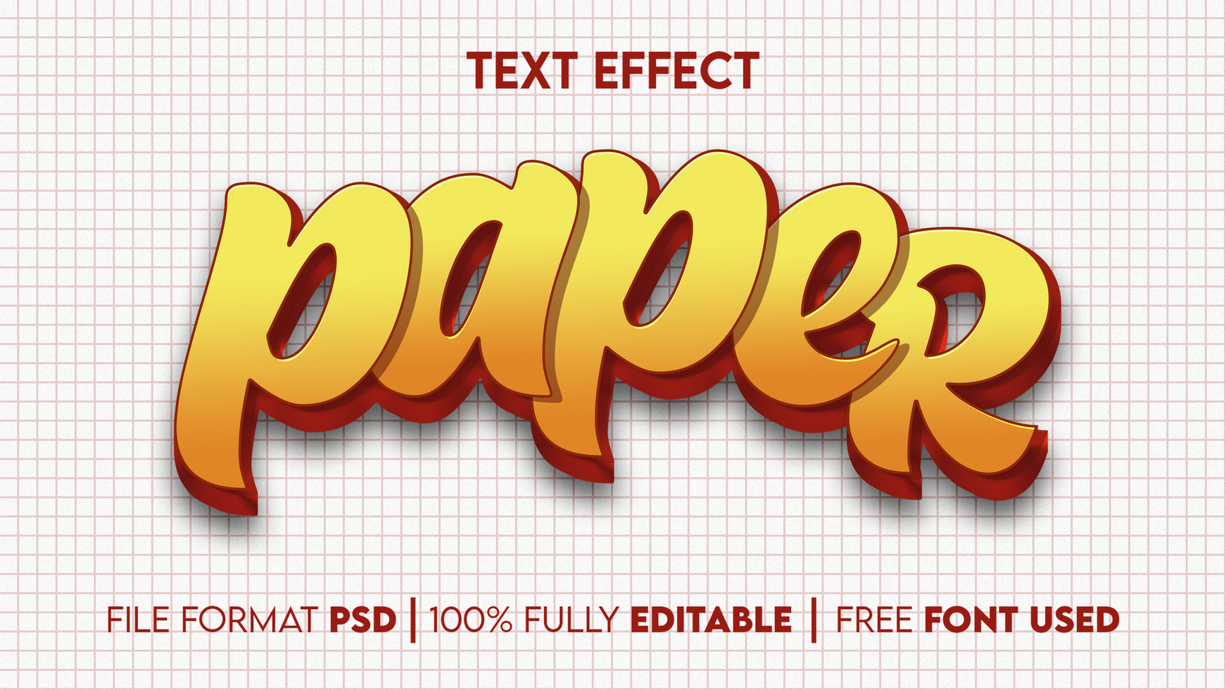 paper text effect with white background psd