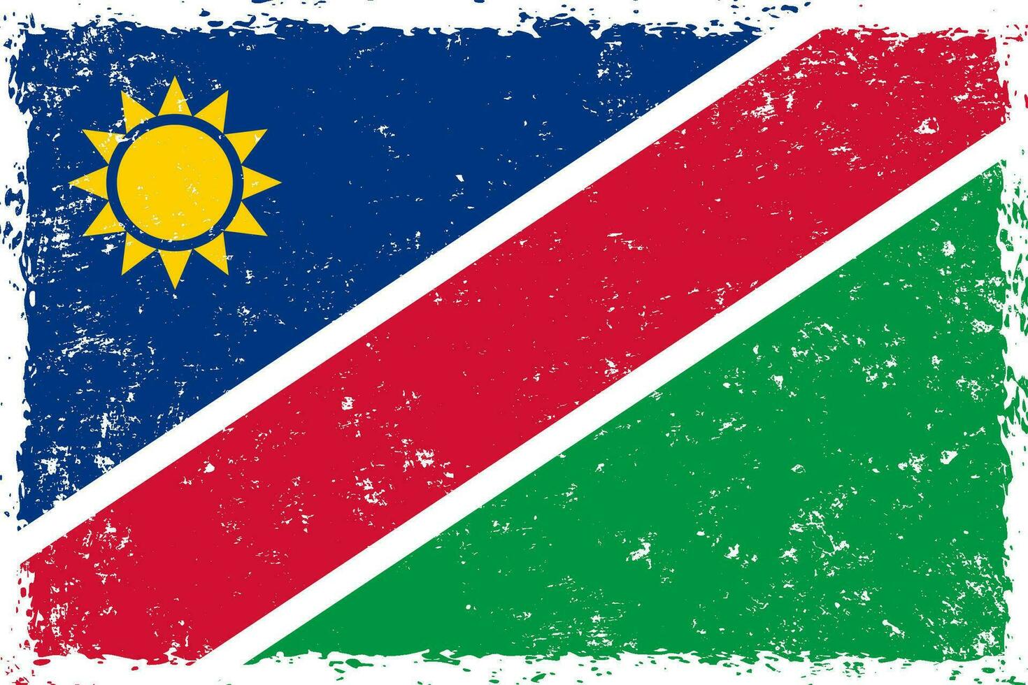 Namibia flag in grunge distressed style vector