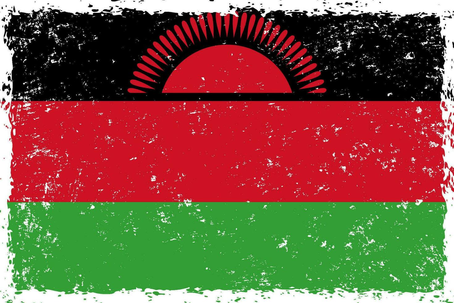 Malawi flag in grunge distressed style vector