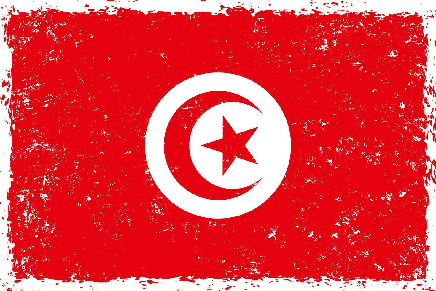 Tunisia flag in grunge distressed style vector