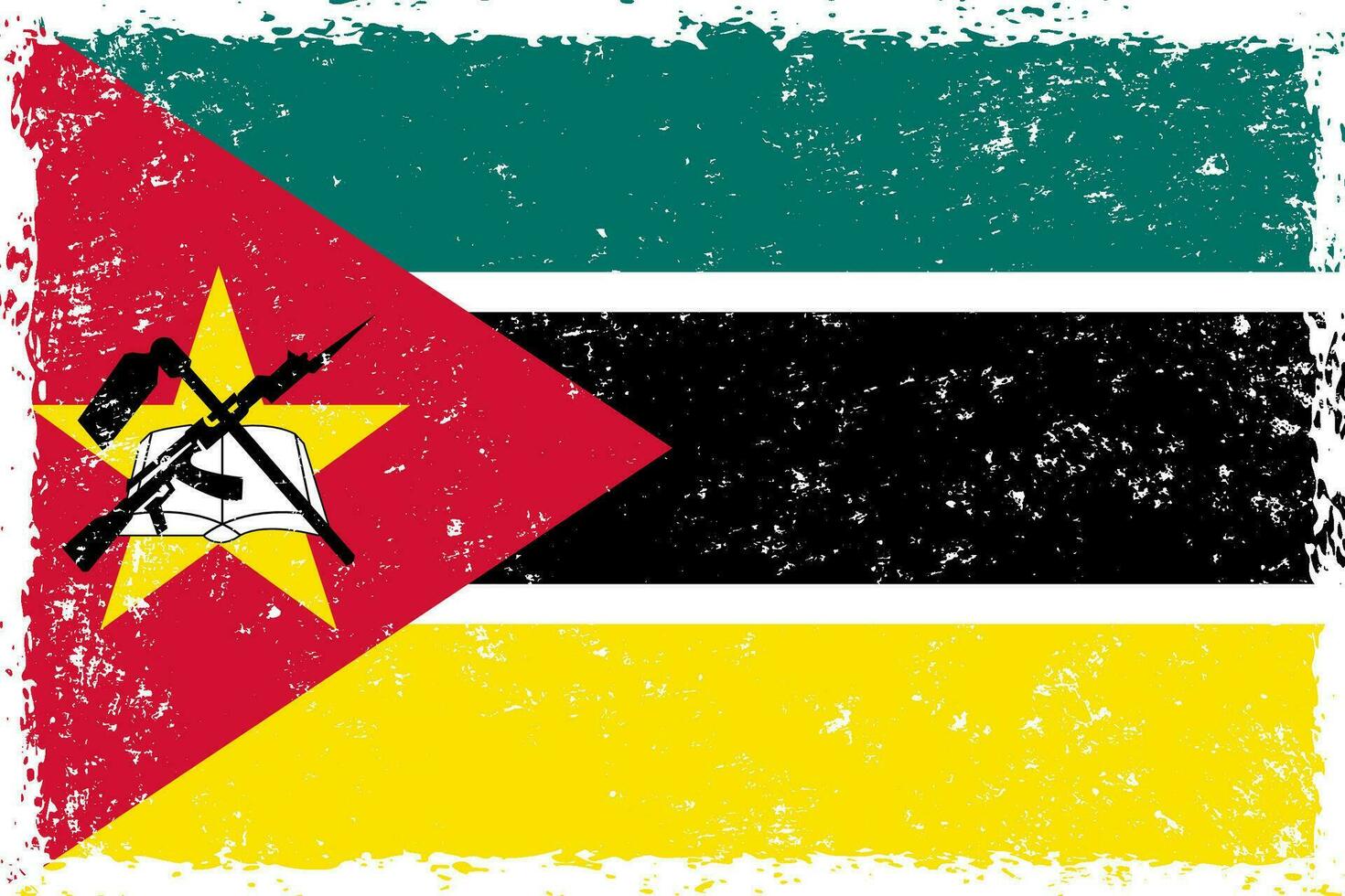Mozambique flag in grunge distressed style vector