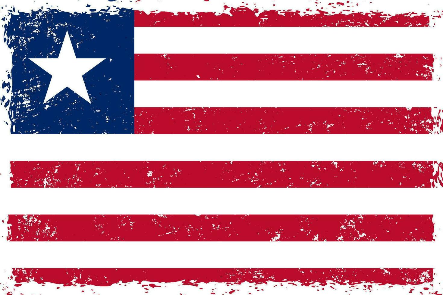 Liberia flag in grunge distressed style vector