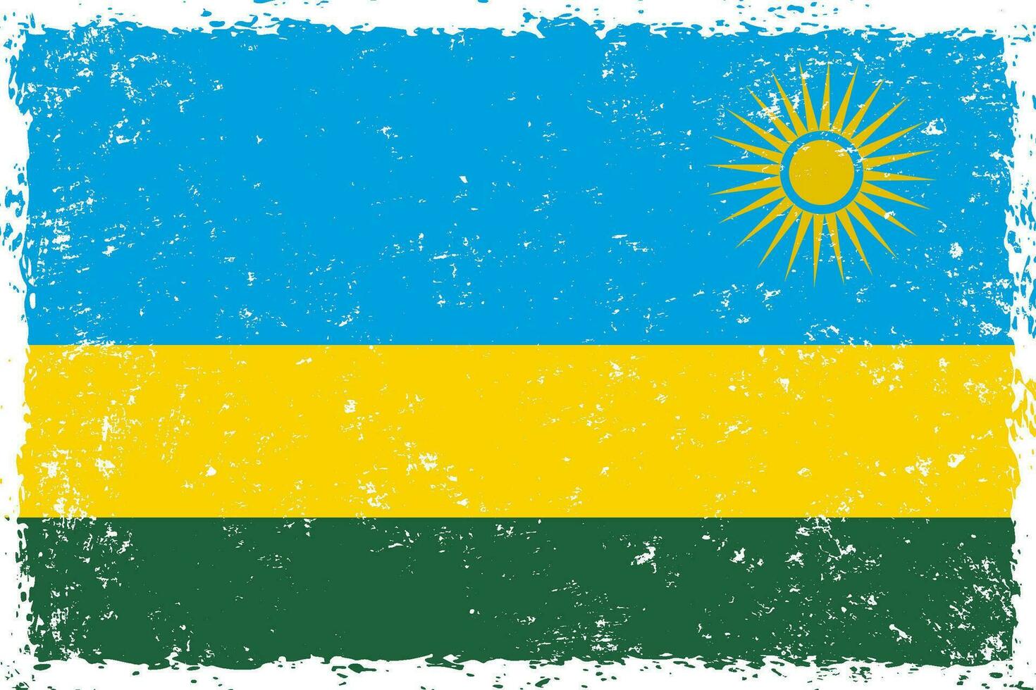 Rwanda flag in grunge distressed style vector