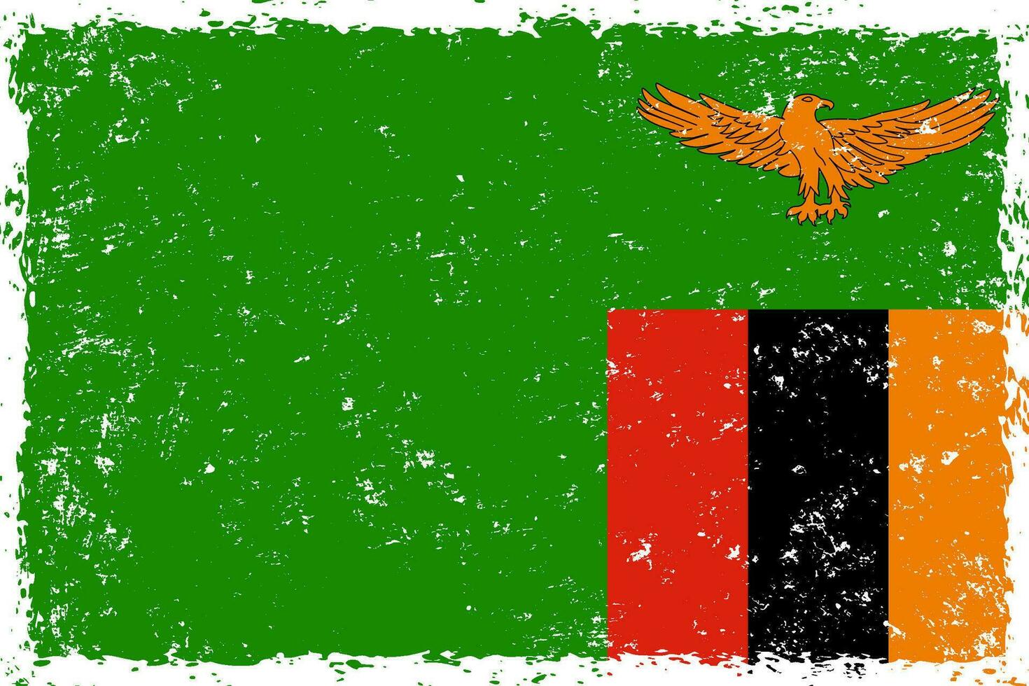 Zambia bandera en grunge afligido estilo vector