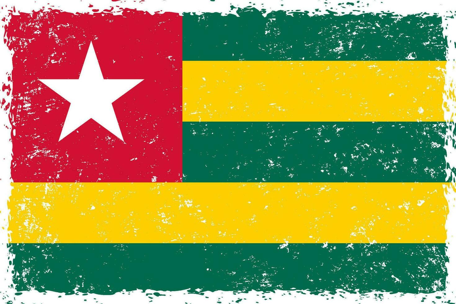 Togo flag in grunge distressed style vector