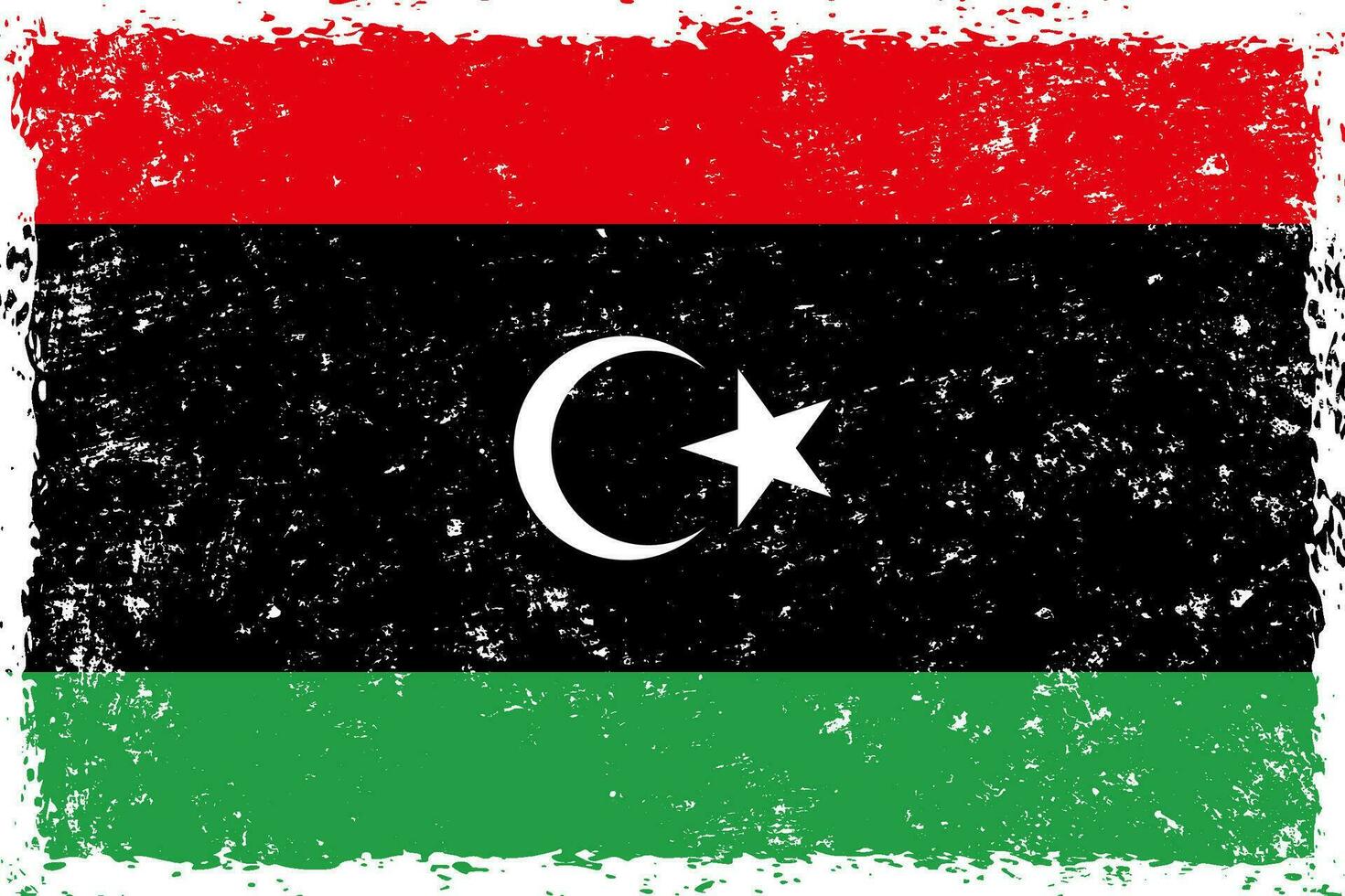 Libya flag in grunge distressed style vector