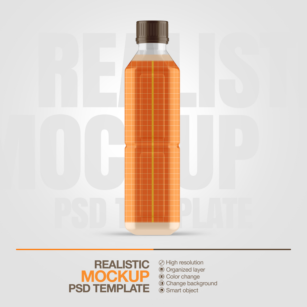 Realistic PSD template bottle packaging container mockup