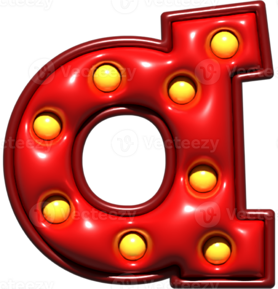 Shiny Red 3D Lowercase Letter A png