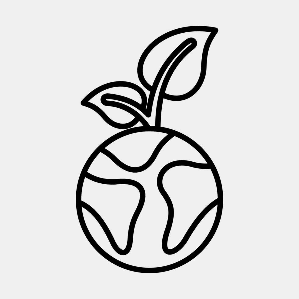 Icon plants grow on earth. Ecology and environment elements. Icons in line style. Good for prints, posters, logo, infographics, etc. vector
